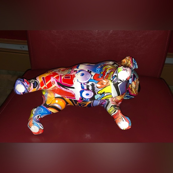 Colorful Graffiti PUG dog Figurine - Picture 3 of 5